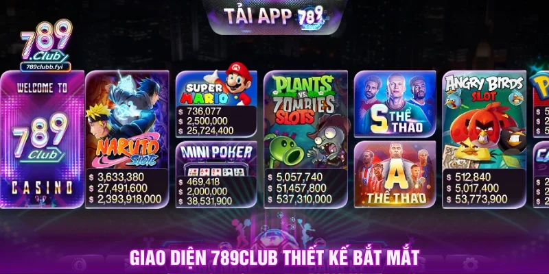 Giao diện 789CLUB thiết kế bắt mắt và thu hút người chơi 